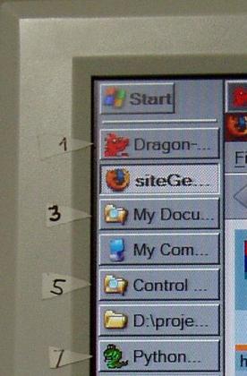 example taskbar left with numbered tasks